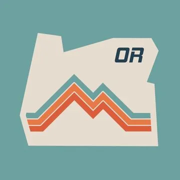 Oregon Map Outline Stock Illustration
