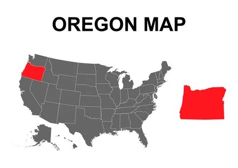 Oregon map shape, united states of america. Flat concept icon symbol vector i Stock Illustration