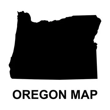 Oregon map shape, united states of america. Flat concept icon symbol vector i Stock Illustration