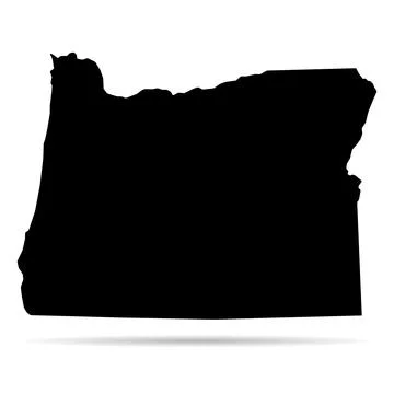 Oregon map shape, united states of america. Flat concept icon symbol vector i Stock Illustration