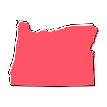 Oregon map shape, united states of america. Flat concept icon symbol vector i Stock Illustration
