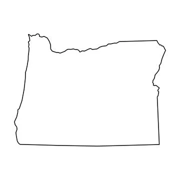 Oregon map shape, united states of america. Flat concept icon symbol vector i Stock Illustration