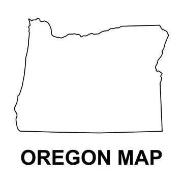 Oregon map shape, united states of america. Flat concept icon symbol vector i Stock Illustration