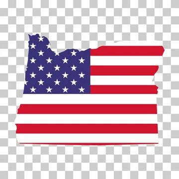 Oregon map shape, united states of america. Flat concept icon symbol vector i Stock Illustration