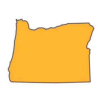 Oregon map shape, united states of america. Flat concept icon symbol vector i Stock Illustration
