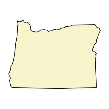 Oregon map shape, united states of america. Flat concept icon symbol vector i Stock Illustration
