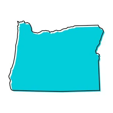 Oregon map shape, united states of america. Flat concept icon symbol vector i Stock Illustration