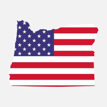 Oregon map shape, united states of america. Flat concept icon symbol vector i Stock Illustration