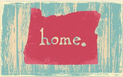 Oregon nostalgic rustic vintage state vector sign Stock Illustration