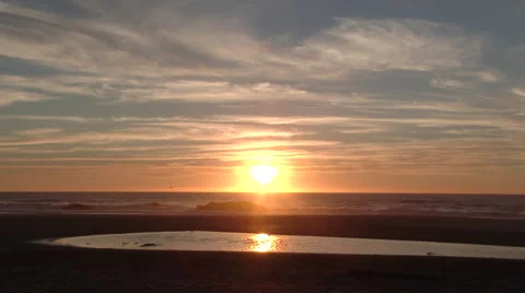 Oregon Ocean Sunset Scenic Stock Footage 56777134