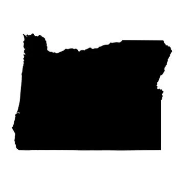 Oregon OR  State Border USA Map Solid Stock Illustration