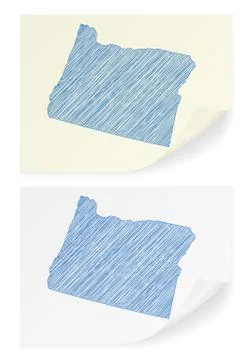 Oregon scribble map 스톡 일러스트