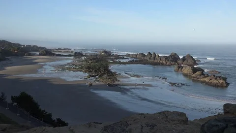 Oregon Seal Rocks at minus low tide Stock Footage