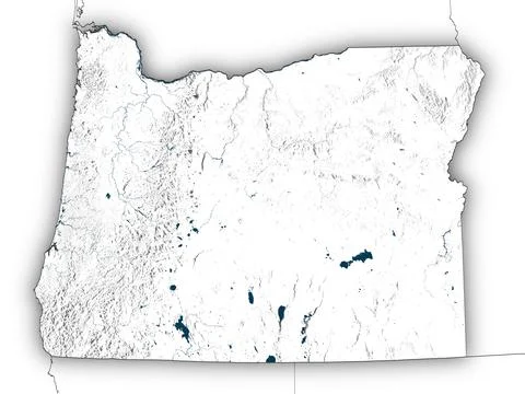 Oregon shape with state borders, white map イラスト素材
