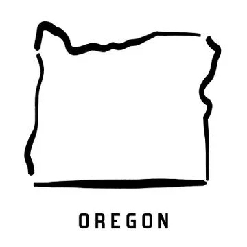 Oregon simple logo. State map outline - smooth simplified US state shape map  Stock Illustration