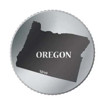 Oregon State Coin Stock Illustration