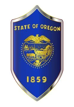 Oregon State Flag On A Crusader Style Shield Stock-Illustration