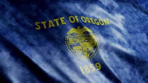 Oregon State Flag Grunge Stock Footage 249040021