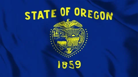 Oregon State Flag Loop 4K Stock Footage 243875949