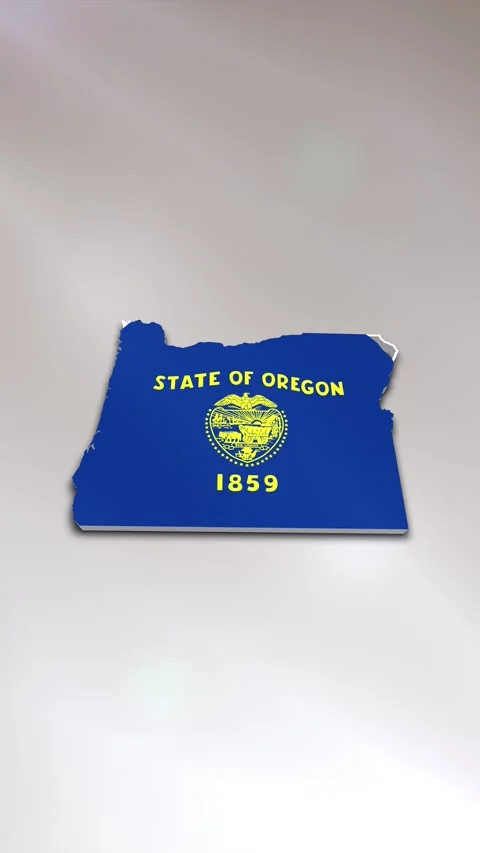 Oregon State Flag on Map Stock Footage 278266614