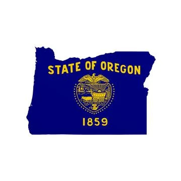 Oregon State Flag Map Stock Illustration