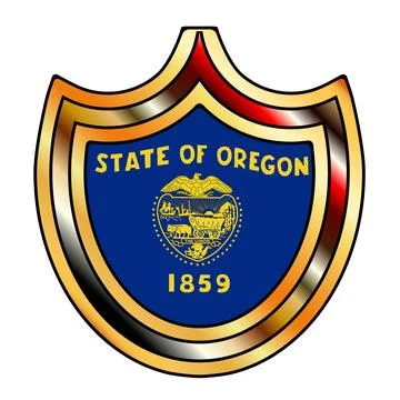 Oregon State Flag Shield Spoof Stock Illustration