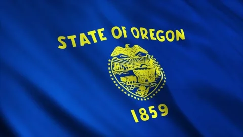 Oregon State Flag waving in the wind Stock Footage 236080613