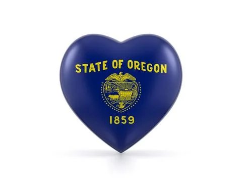 Oregon state heart flag Stock Illustration