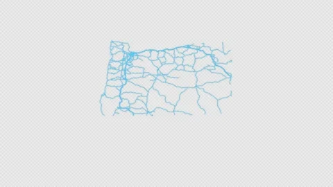 Oregon State Line Map Self Drawing Animated Overlay, Alpha 4K 스톡 동영상 340292682