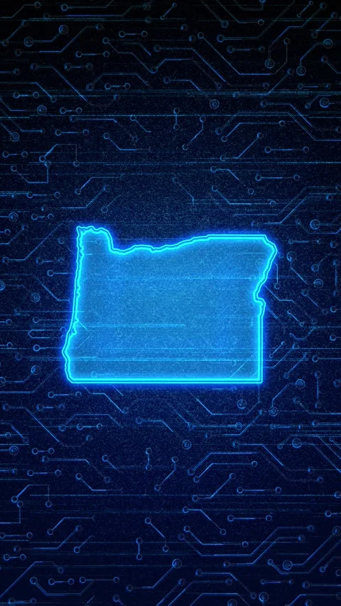 Oregon State Map Digital Technology Opener Видео 336391426