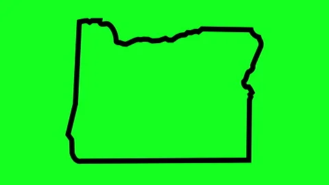 Oregon State Map Outline Green Screen 4K UHD. Stock Footage 301026029