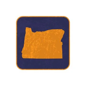 Oregon state map square with grunge texture. Vector illustration. Stock Illustration