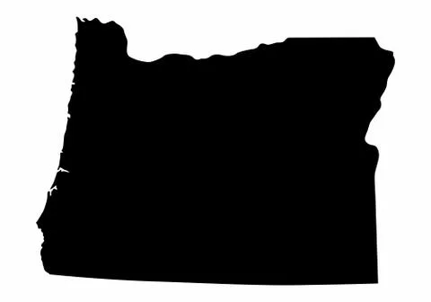 Oregon State silhouette map Stock Illustration