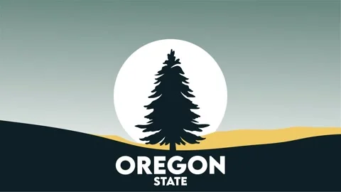Oregon state with tree silhouette 스톡 동영상 311612851