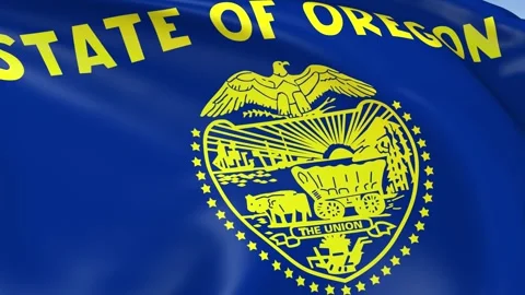 Oregon State Waving Flag Background Loop Stock Footage 317846949