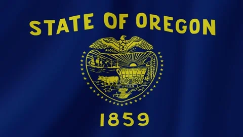 Oregon State Waving Flag. Realistic Flag Animation. Seamless Loop Background. Stock Footage 292324874