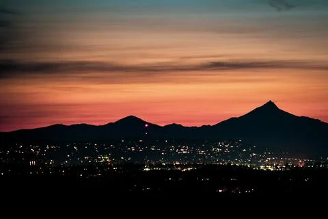 Oregon Sunset Skyline Stock Photos