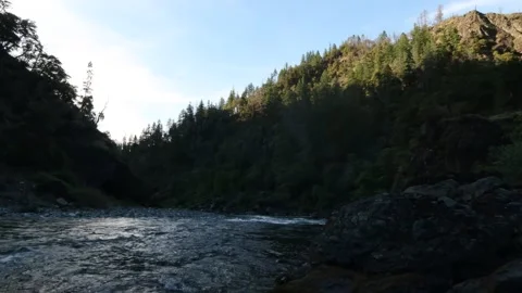Oregon Time Lapse: Illinois River evening light Stock Footage 147153183