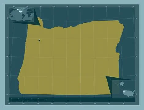 Oregon, United States of America. Solid color shape Stock Illustration