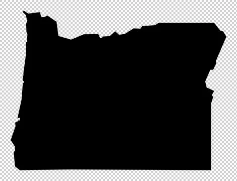 Oregon USA state map in black with transparency background Stock Illustration