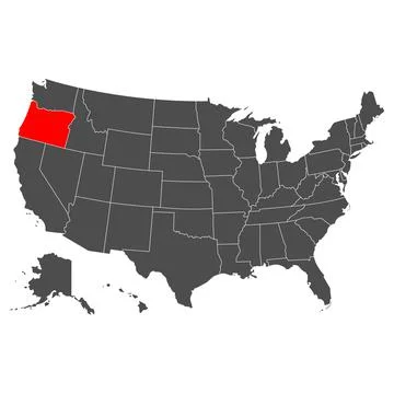 Oregon vector map. High detailed illustration. Country of the United States o Stock Illustration