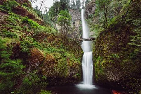 Oregon Waterfalls Corridor Stock Photos