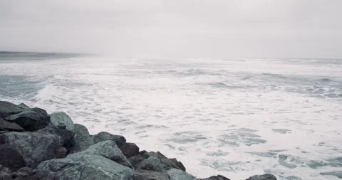 Oregon Waves Slo-motion Stock Footage 260654306