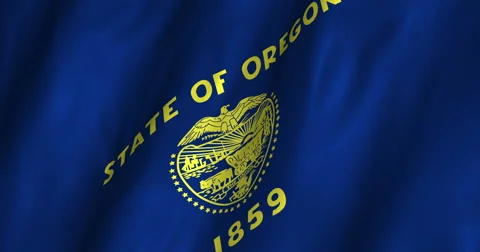Oregon Waving Flag 4K Stock Footage 63751051