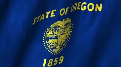 Oregon Waving Flag Stock Footage 12354800