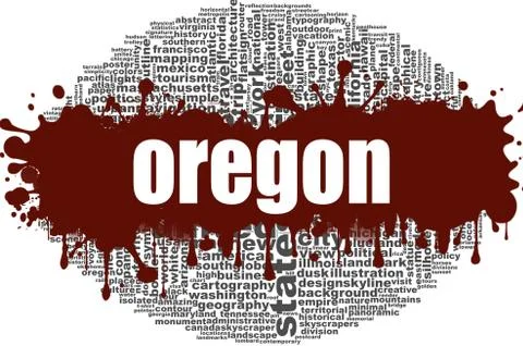 Oregon word cloud design Stock Photos