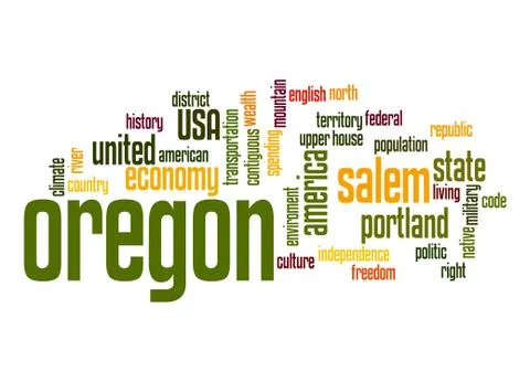 Oregon word cloud Stock Illustration