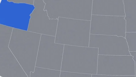 Oregon Zoomed In Blue on US Election Map State Focus Animation, Alpha Channel 4K 스톡 동영상 341415944