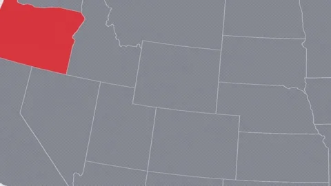 Oregon Zoomed In Red on US Election Map State Focus Animation, Alpha Channel 4K 库存影片 341415950