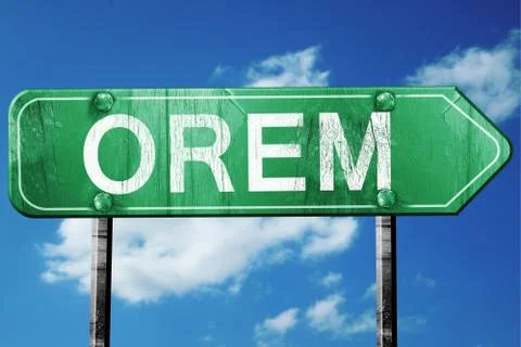 Orem road sign , worn and damaged look 스톡 일러스트